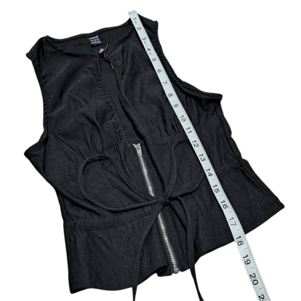 SHEIN Black Sleeveless Zipper Front Corset Style Top Women's Size Small - Picture 3 of 7